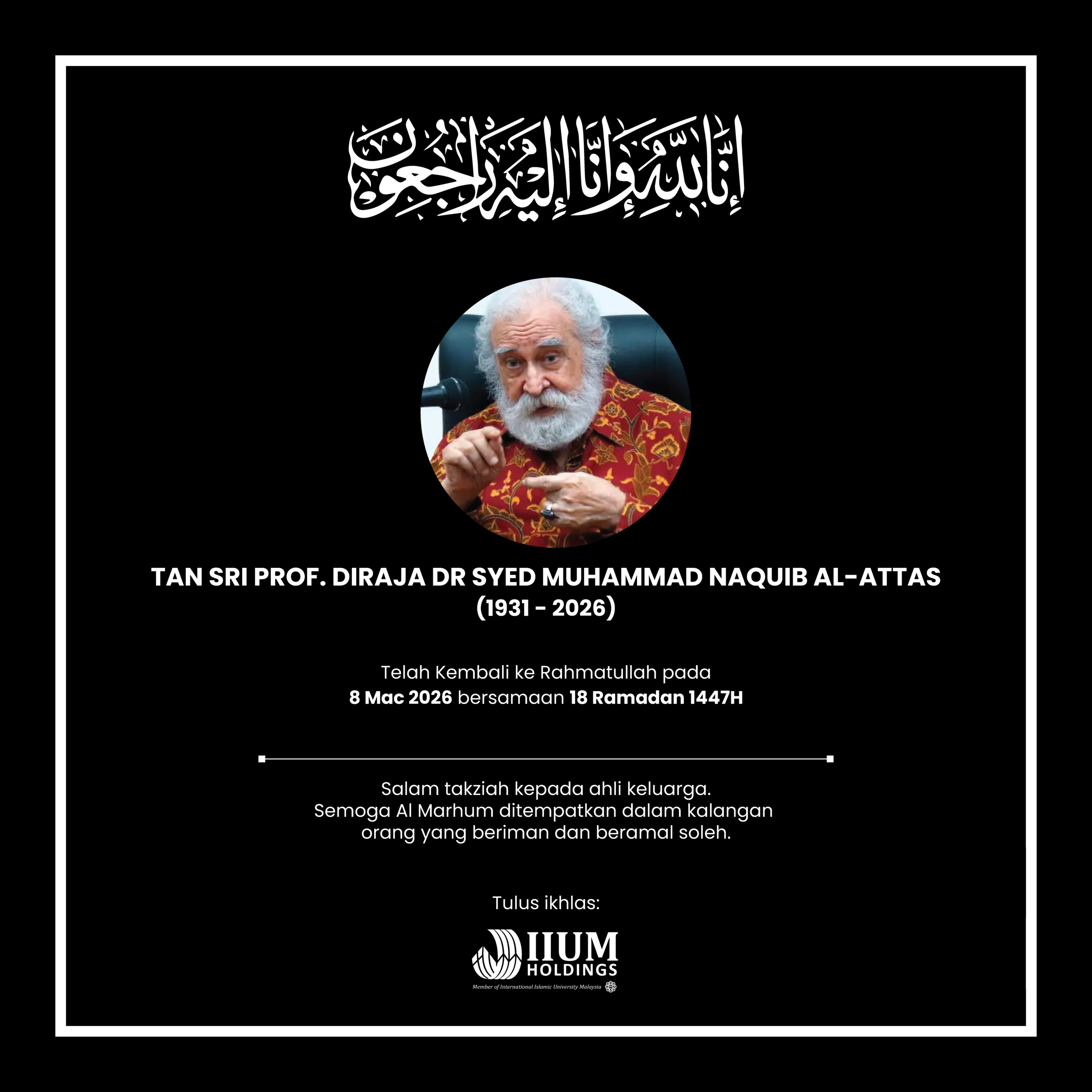 Profesor Diraja Tan Sri Dr. Syed Muhammad Naquib al-Attas