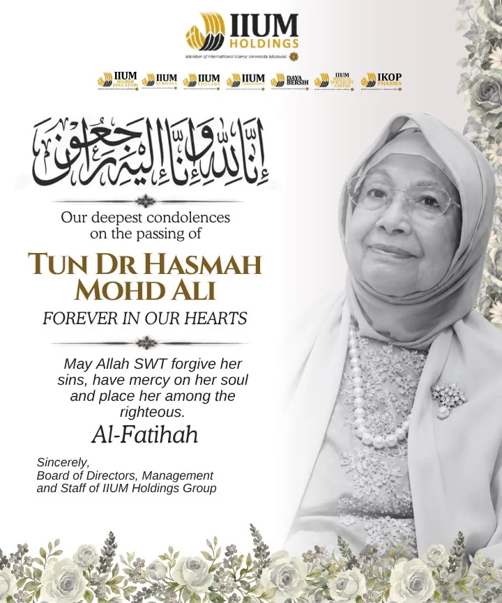 Condolences on the Passing of Tun Dr Hasmah Mohd Ali